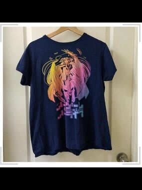 Loot Crate Navy Graphic Tee with Rainbow Anime No Game No Life Print